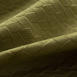 Scandinave Basketweave Textured Olive Green Velvet Blackout Rideaux 7