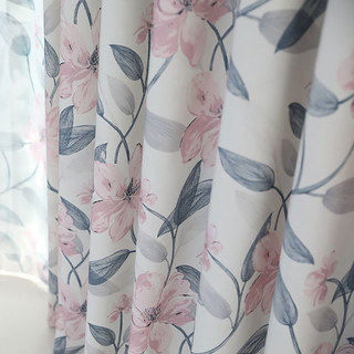 Floral rose de printemps Bloom et Rideaux d'impression foliage