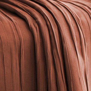 Crush Terracotta Rust Red Crushed Blackout Curtain rayé