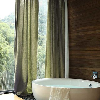 Wabi Sabi Lin pur lin Rideau voilé vert olive