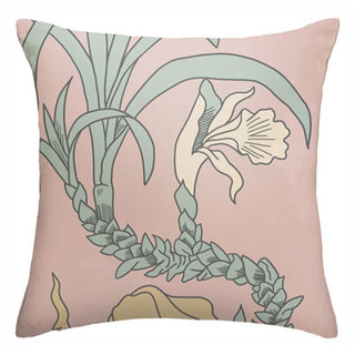 Botanica Rose Poudré Rayé Floral Rideau en Velours 9