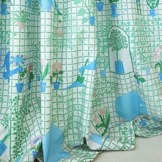 Jardinier éléphant Vert & Bleu Rideau mignon 3
