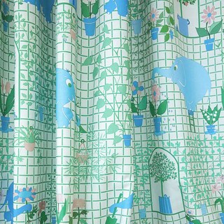 Jardinier éléphant Vert & Bleu Rideau mignon 2
