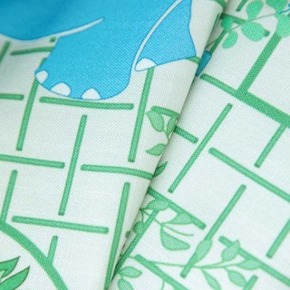 Jardinier éléphant Vert & Bleu Rideau mignon 4