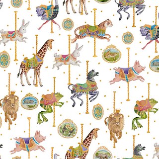 Rideau d'impression d'animaux Merry Go Round Carrousel 5