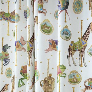 Rideau d'impression d'animaux Merry Go Round Carrousel 2