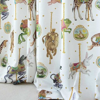 Rideau d'impression d'animaux Merry Go Round Carrousel 3