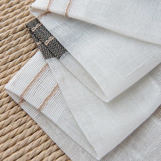 Danse lunaire Gris foncé blanc rayé Semi Sheer Voile Rideaux 4