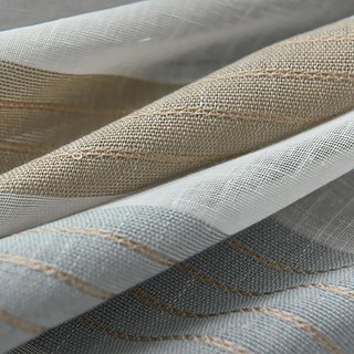Moondance Haze Bleu Mocha rayé Semi Sheer Voile Rideaux 5