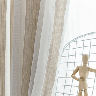 Moondance Haze Bleu Mocha rayé Semi Sheer Voile Rideaux 2