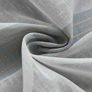 Moondance Haze Bleu Mocha rayé Semi Sheer Voile Rideaux 6