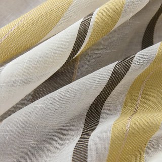 Danse jaune gris rayé Semi Sheer Voile Rideaux 6