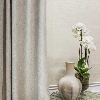 Nouveau rideau de crème Jacquard de luxe Classics