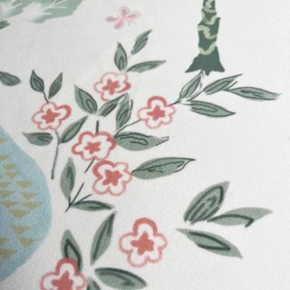 Jardin Persique Gris Dome Floral Velvet Rideau 2