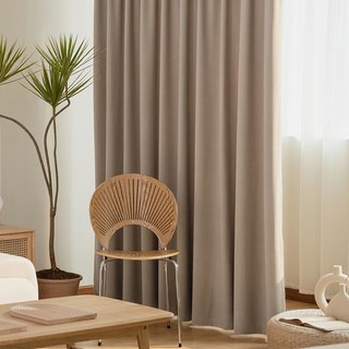 Sunnyvale Herringbone Mocha Brown Rideau noir de velours texturé 1