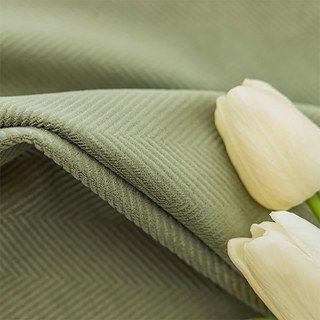 Sunnyvale Herringbone Velvet texturé Blackout Rideaux verts Sage 3