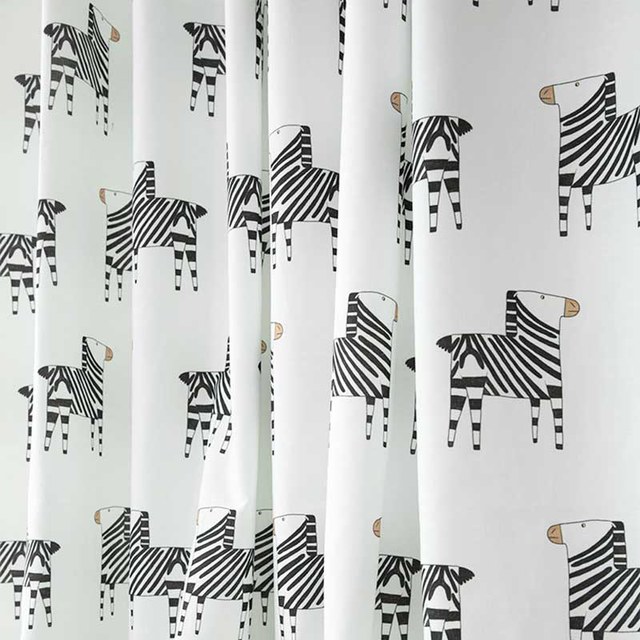 Rideau d'impression noir et blanc Zebra 1