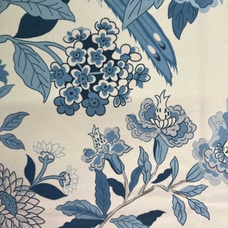 Oiseaux & Blossoms Rideau de velours bleu fleur de Chineserie 4