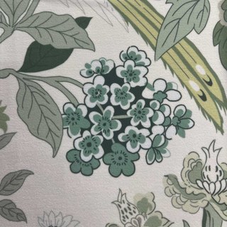 Oiseaux & Blossoms Rideau de velours floral vert de Chineserie 3