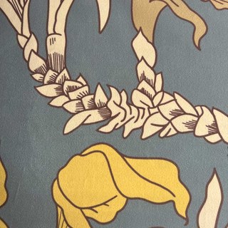 Botanica bleu rayé Floral imprimé rideau de velours 3