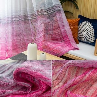 Brush Strokes Pink Sheer Voile Rideaux 5