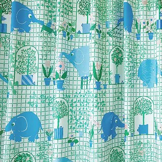 Jardinier éléphant Vert & Bleu Rideau mignon