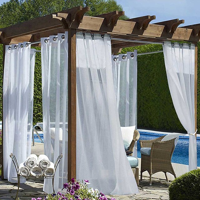 Laguna Outdoor Waterproof Rideau blanc Voile 1