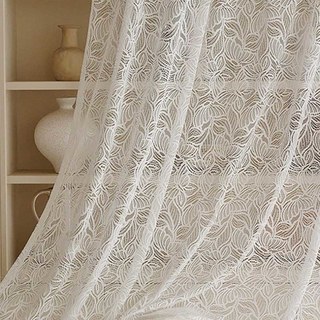 Papillon Blanc d'Ivoire Dentelle Net Rideau 4