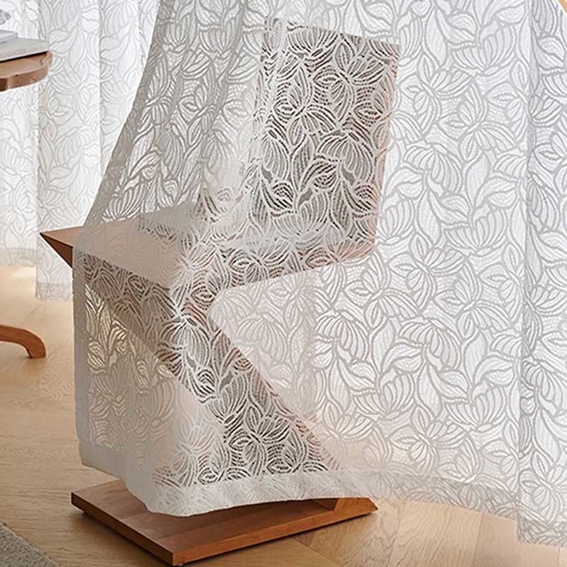 Papillon Blanc d'Ivoire Dentelle Net Rideau 1