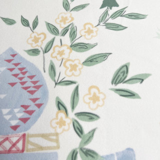 Jardin Persique Bleu Dome Floral Velvet Rideau 3