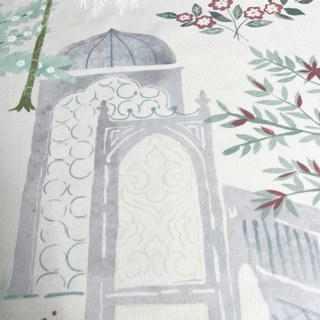 Jardin Persique Gris Dome Floral Velvet Rideau