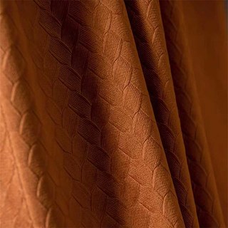 Scandinave Basketweave Texturé Caramel Terracotta Velvet Blackout Rideaux 7