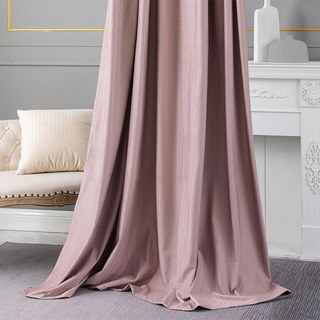 Rideaux occultants en velours rose texturé tissé scandinave 1