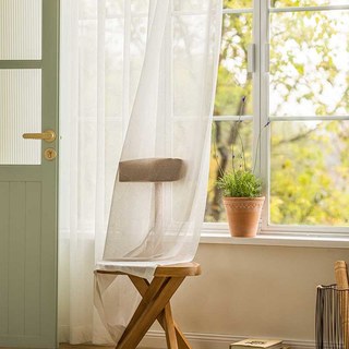 Feuilles de Ginkgo Jacquard Blanc Ivoire Floral Voile Rideau 7