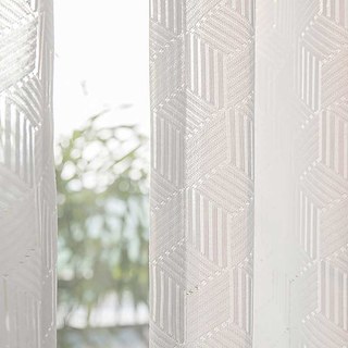 Forme vers le haut Rideau de filet de dentelle blanc d'ivoire 4