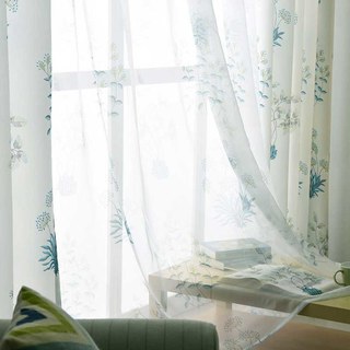 Springfield Turquoise et vert imprimé Floral Voile Rideau 2