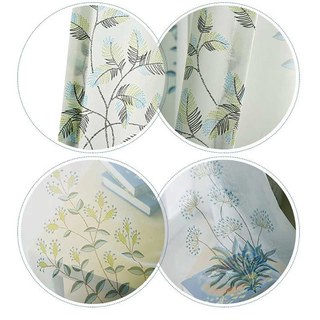 Springfield Turquoise et vert imprimé Floral Voile Rideau 4