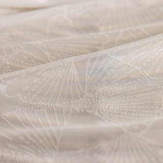 Feuilles de Ginkgo Jacquard Blanc Ivoire Floral Voile Rideau 3