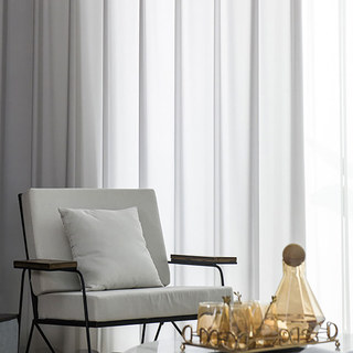 Grace Texturée Cendre Gris lourd Voile Rideau 1