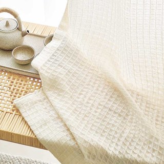 Coton tissé Blend Waffle modèle blanc lourd rideau de voile