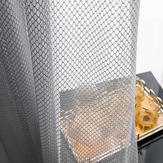 Rideau du filet gris clair de la grille diamantée 1