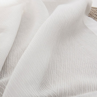 Luna Herringbone Texturé Ivoire Blanc Voile Rideau 6