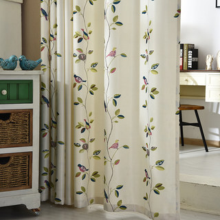 Mysty Meadow Floral et Bird Print Rideau double face 2