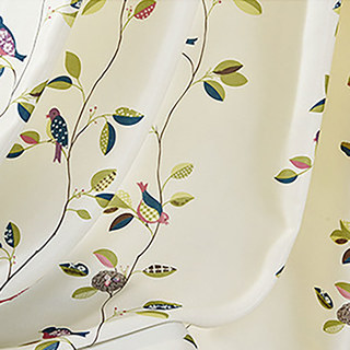 Mysty Meadow Floral et Bird Print Rideau double face 5