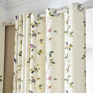 Mysty Meadow Floral et Bird Print Rideau double face 3