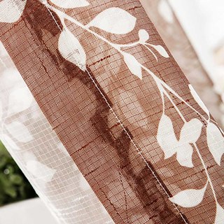 Pascal Brown Imprimé de la vigne Rideau Semi Sheer Voile 5