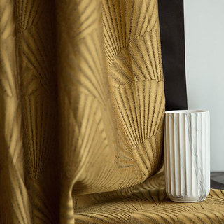 Eventails Orientaux Luxury Art Deco Jacquard Dessiné Rideau d'Or