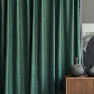 Eventails Orientaux Art de luxe Deco Jacquard Rideau vert à motifs 2