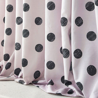 Rideau d'impression noir & clair de lilas Polka