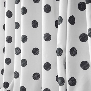 Rideau d'impression noir et blanc à pois